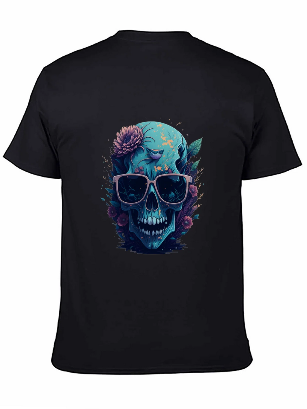 Floral Skull Graphic Tee - Mens Black T-Shirt product image 7