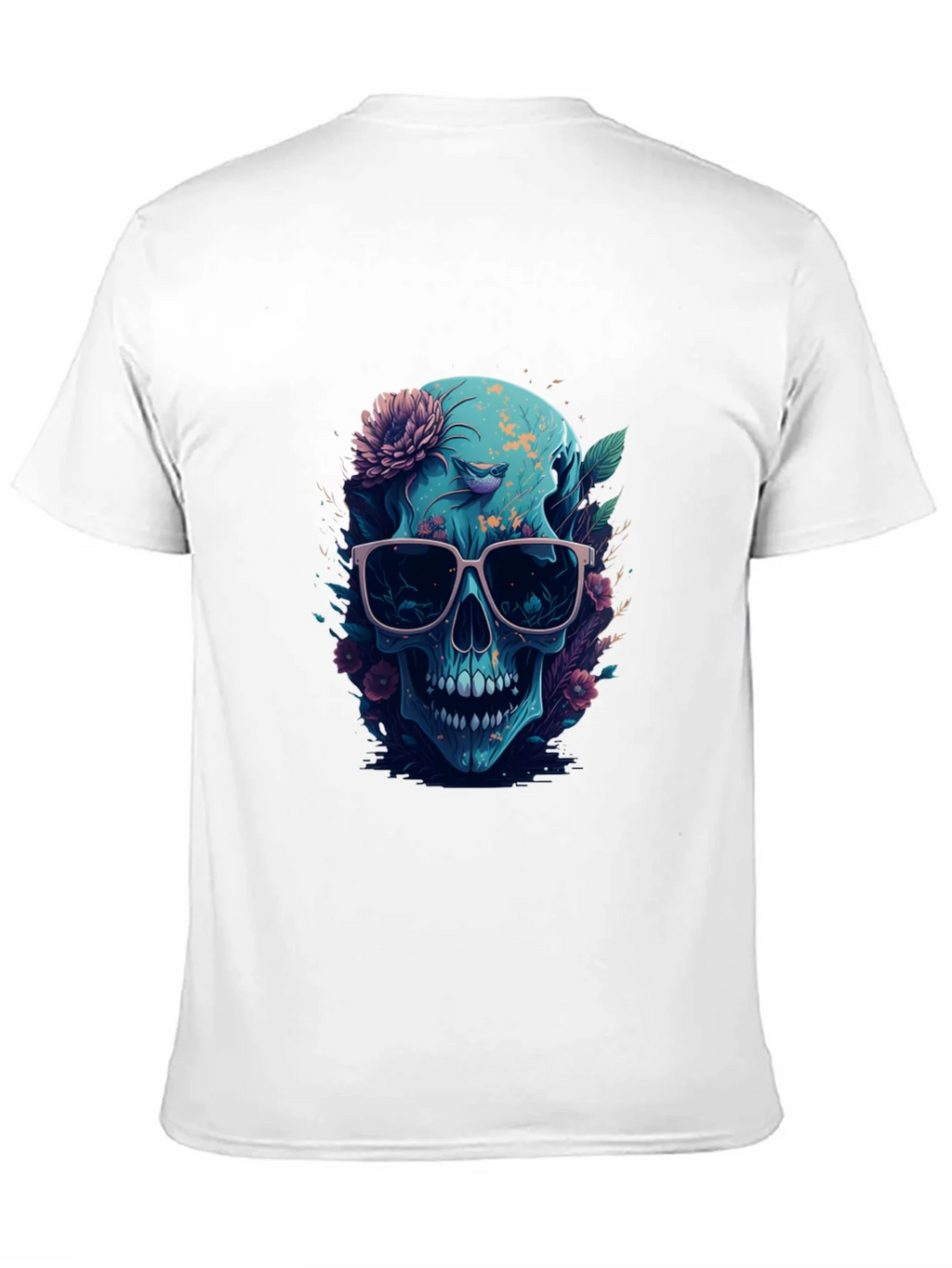 Floral Skull Graphic Tee - Mens Black T-Shirt product image 2