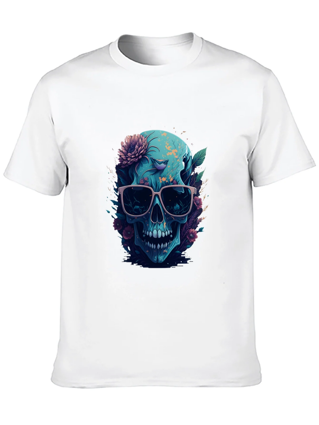 Floral Skull Graphic Tee - Mens Black T-Shirt product image 12