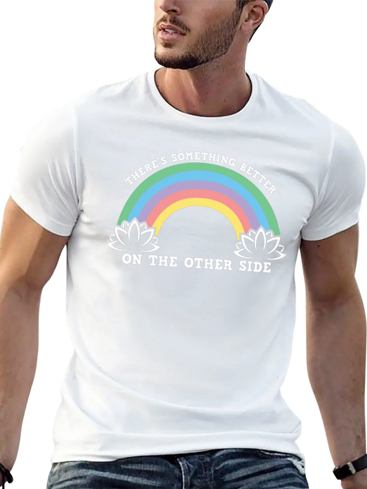 Rainbow Lotus Something Better Black T-Shirt product image 4
