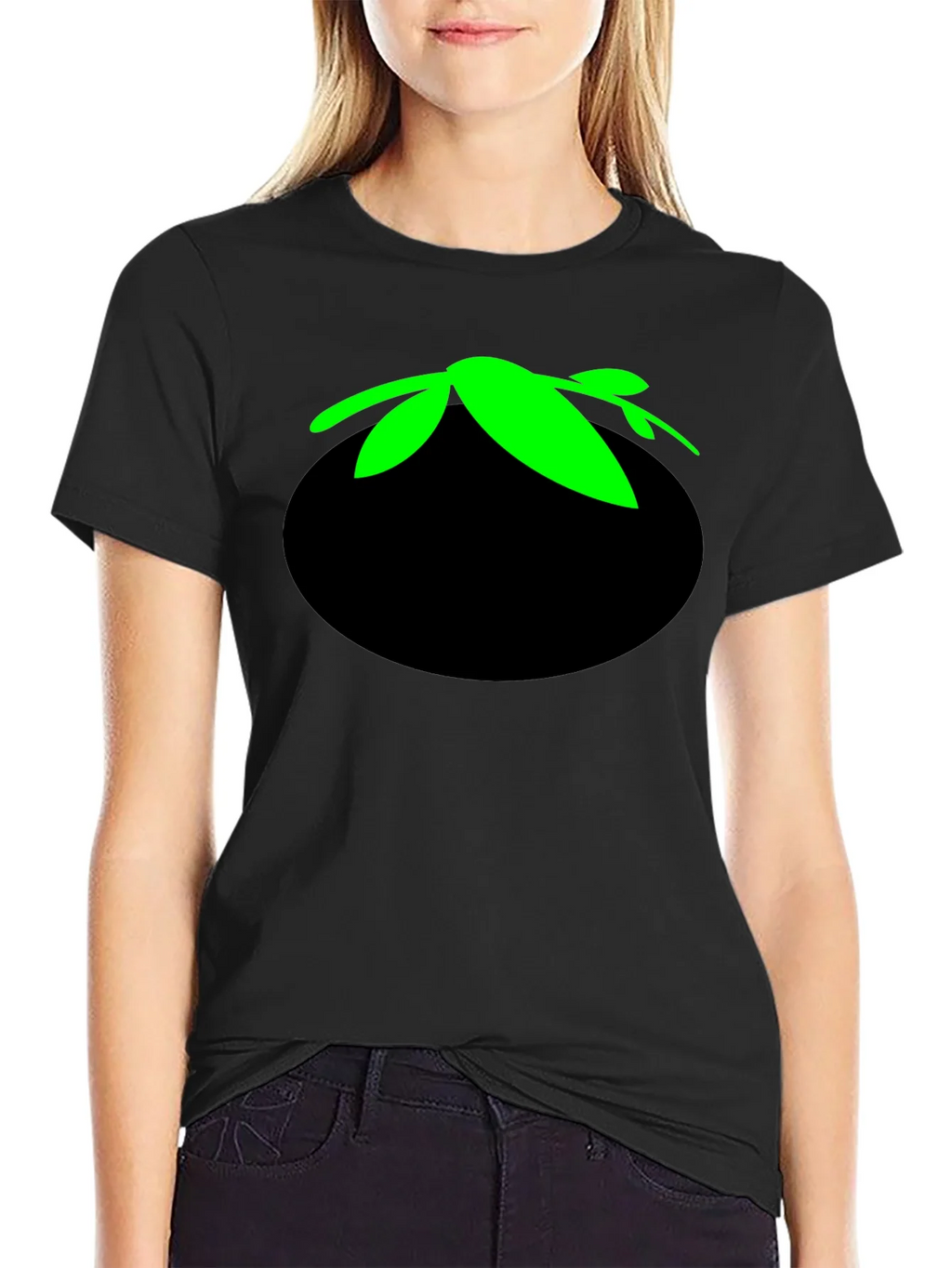 Tomato Head Black T-Shirt - Funny Cartoon Graphic Tee product image 5