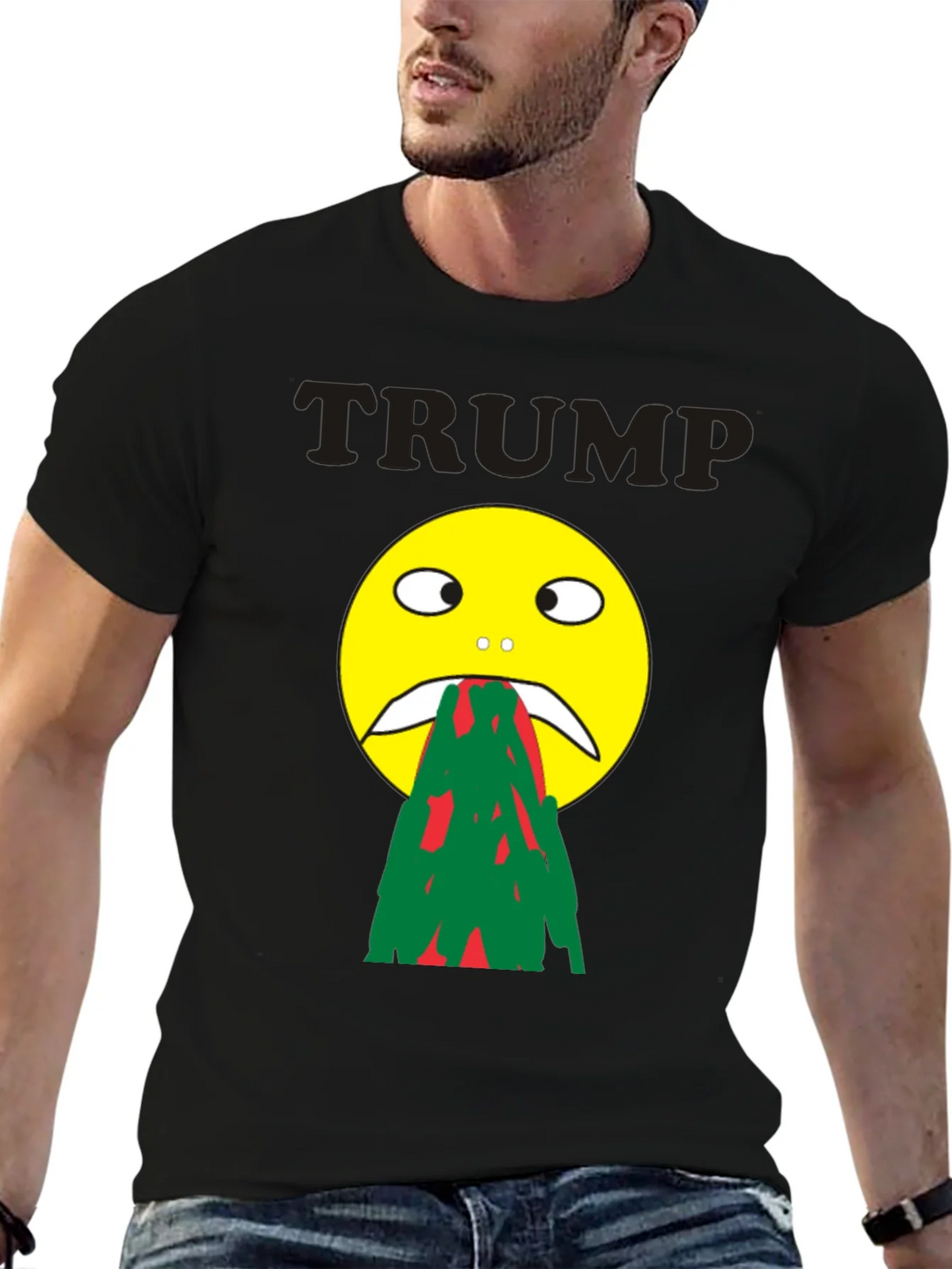 Trump Puke Face Graphic T-Shirt - Adult Humor Novelty Tee product image 9