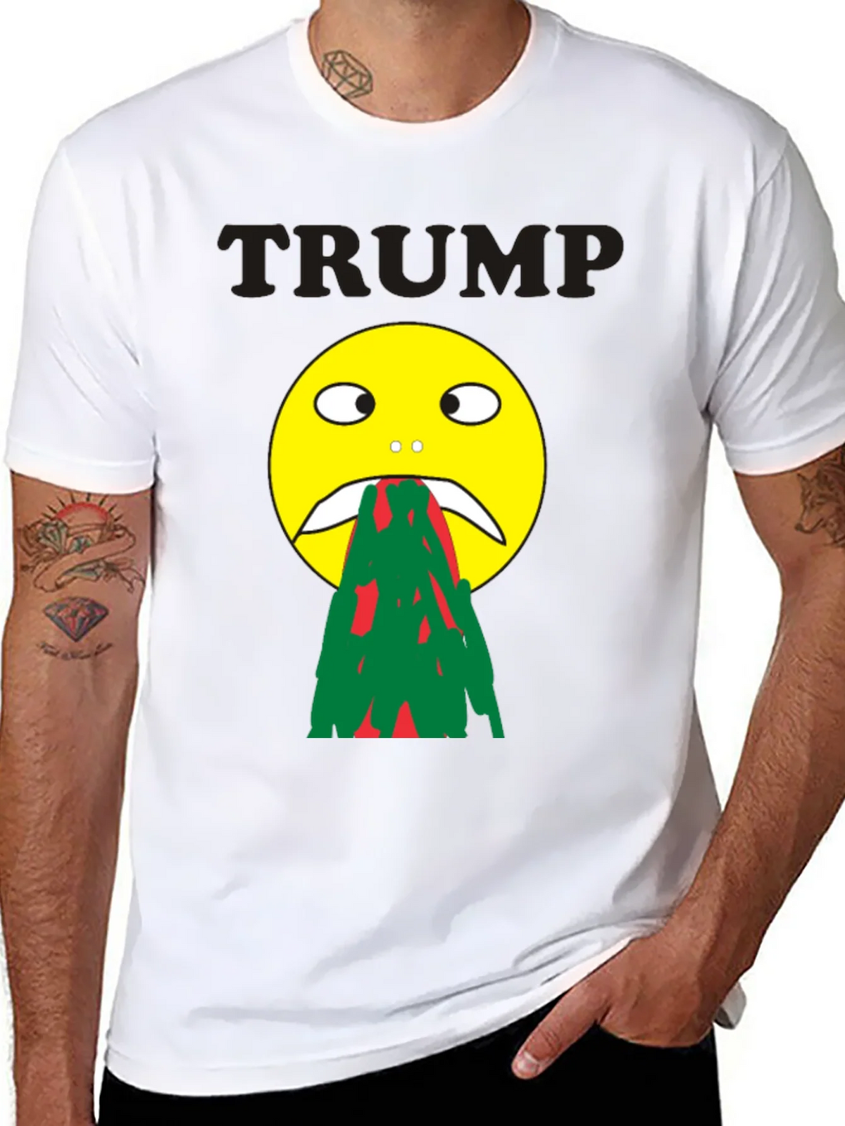Trump Puke Face Graphic T-Shirt - Adult Humor Novelty Tee product image 10