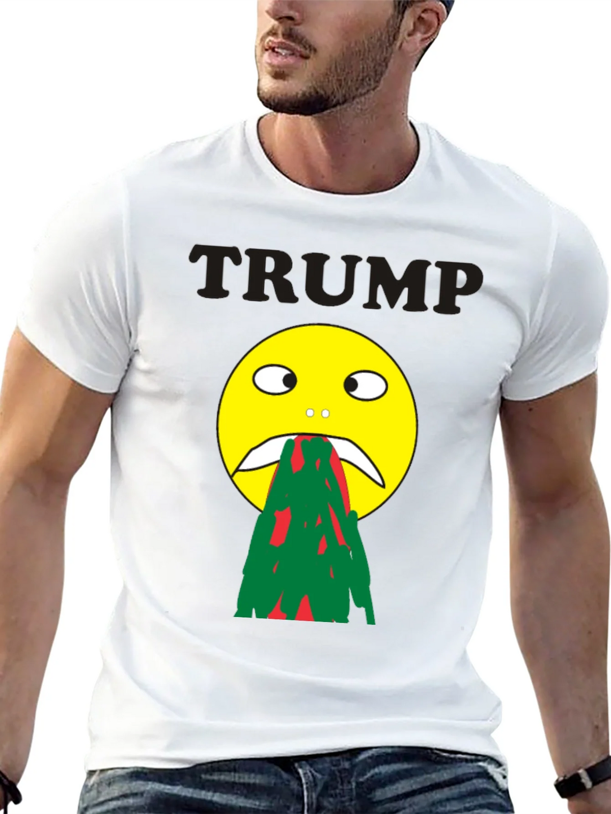 Trump Puke Face Graphic T-Shirt - Adult Humor Novelty Tee product image 4