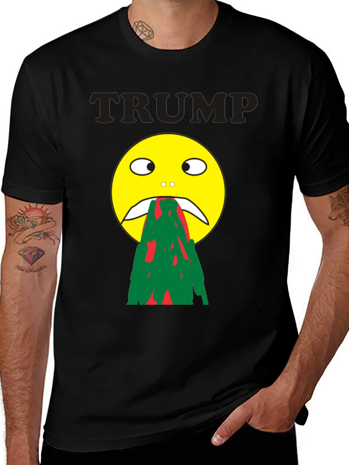 Trump Puke Face Graphic T-Shirt - Adult Humor Novelty Tee product image 1