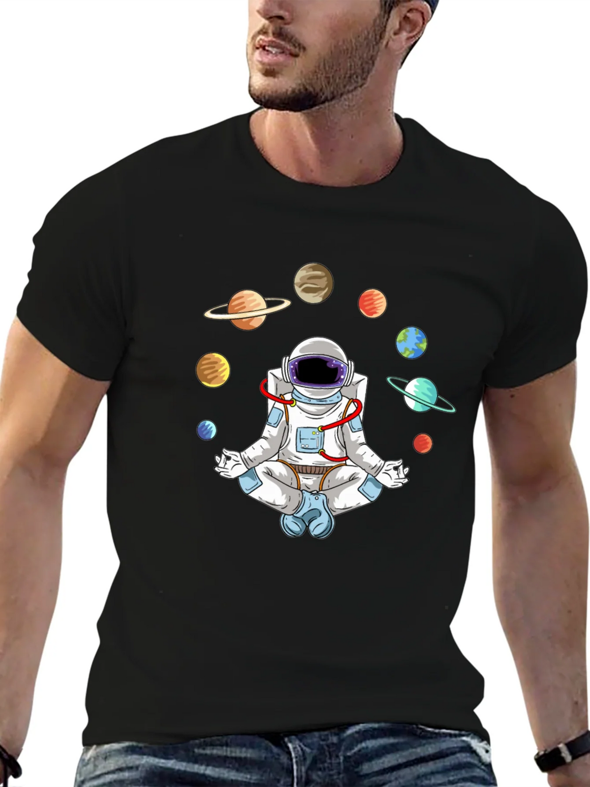 Astronaut Meditating in Space T-Shirt product image 9