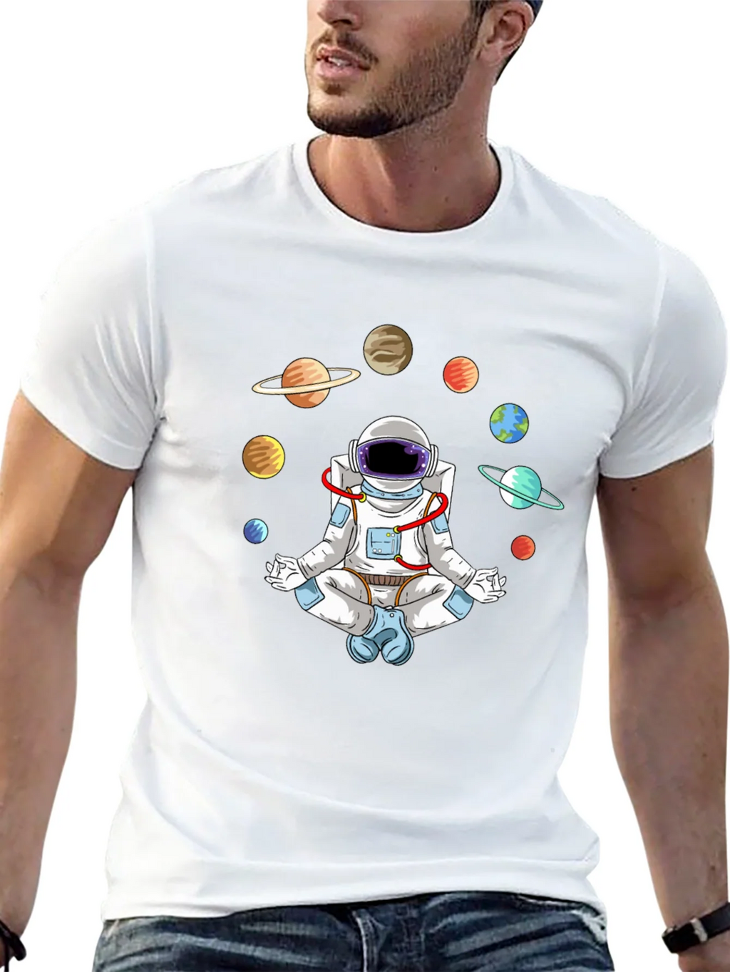 Astronaut Meditating in Space T-Shirt product image 4