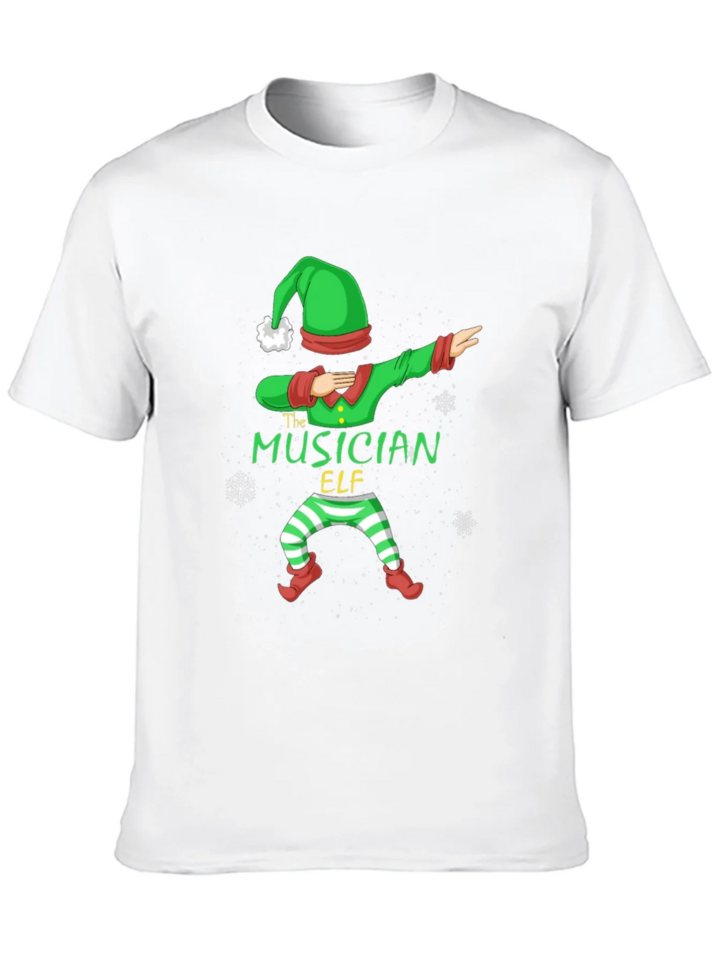 Musician Elf Dabbing Christmas Tee - Black Cotton Shirt product image 12