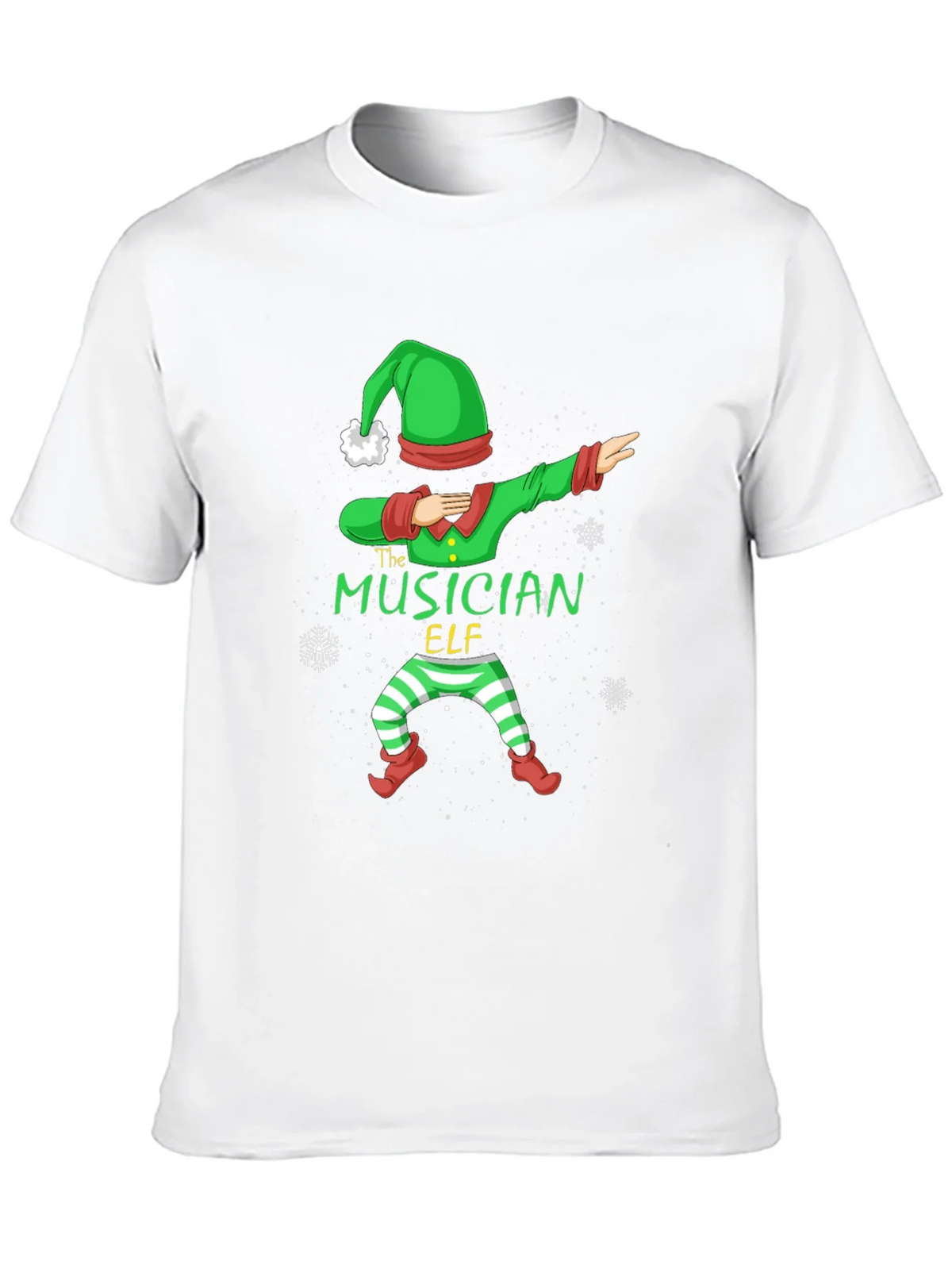 Musician Elf Dabbing Christmas Tee - Black Cotton Shirt product image 12