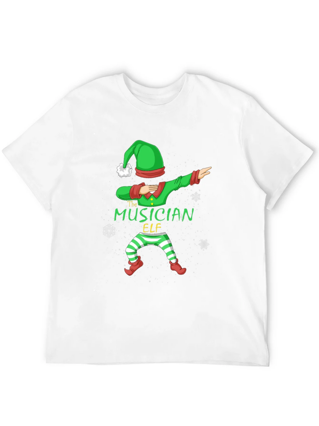 Musician Elf Dabbing Christmas Tee - Black Cotton Shirt product image 3