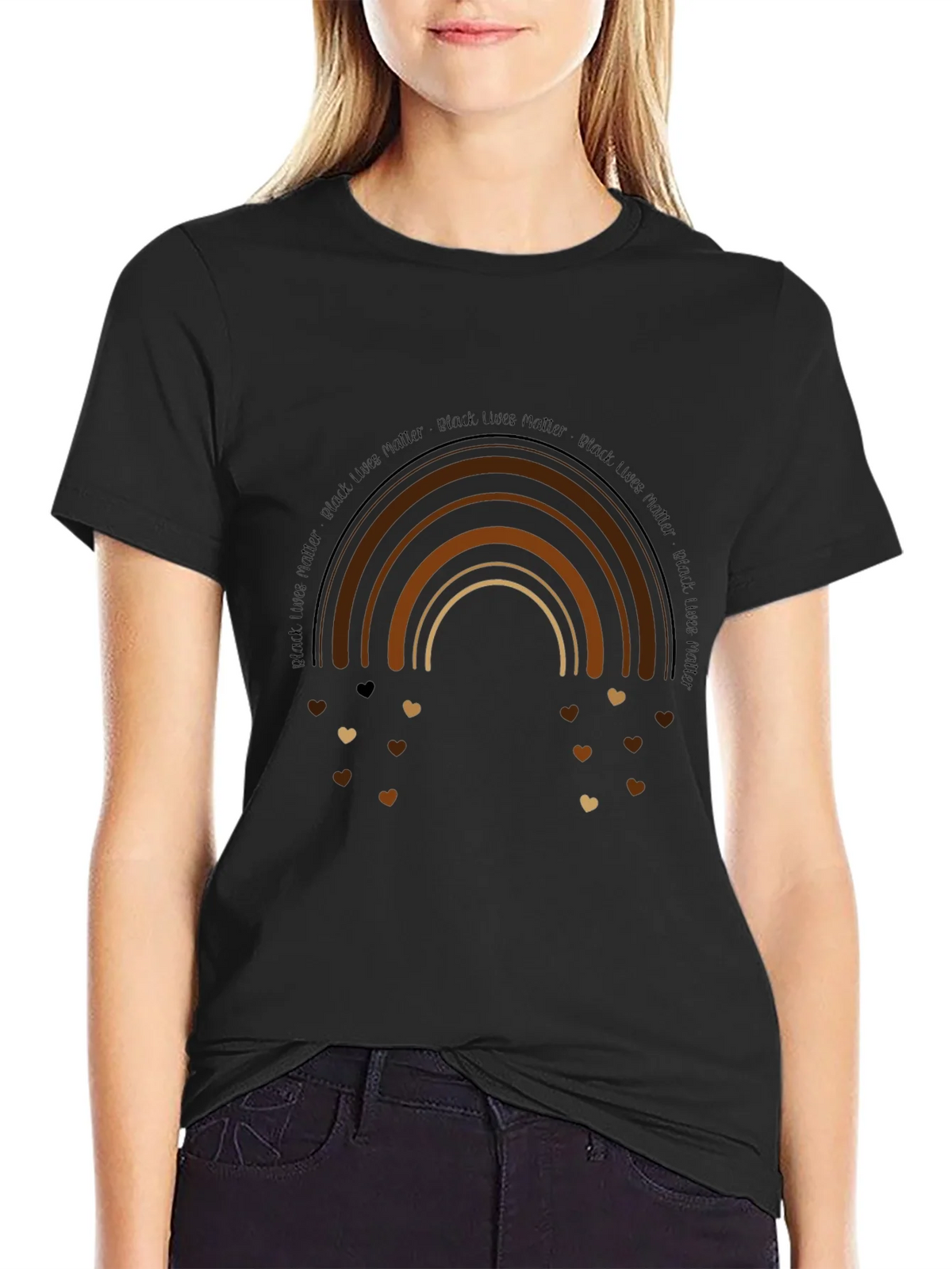 Black Lives Matter Rainbow Graphic Tee product image 5