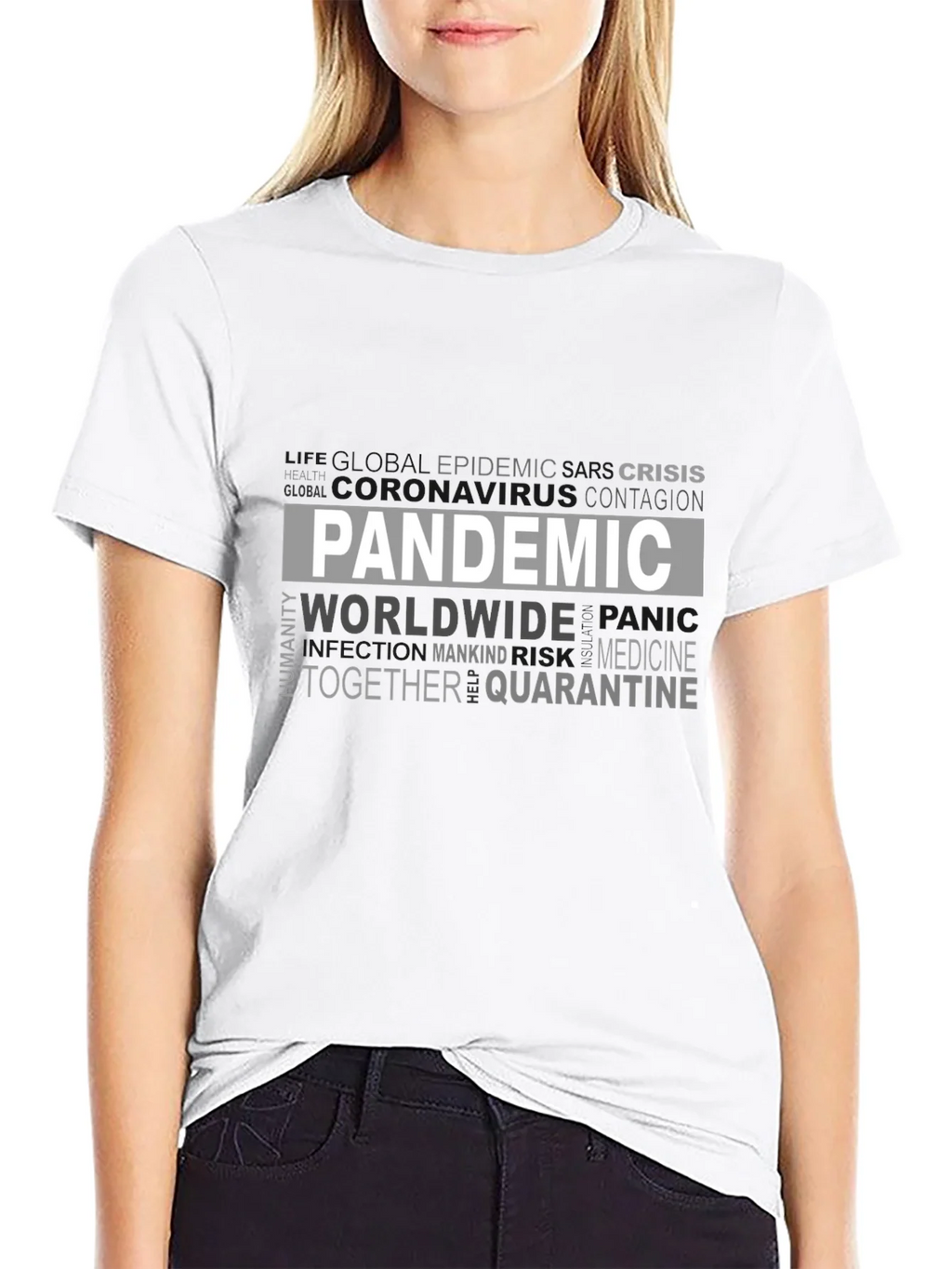 Pandemic Word Cloud Graphic T-Shirt - Unisex Tee product image 11