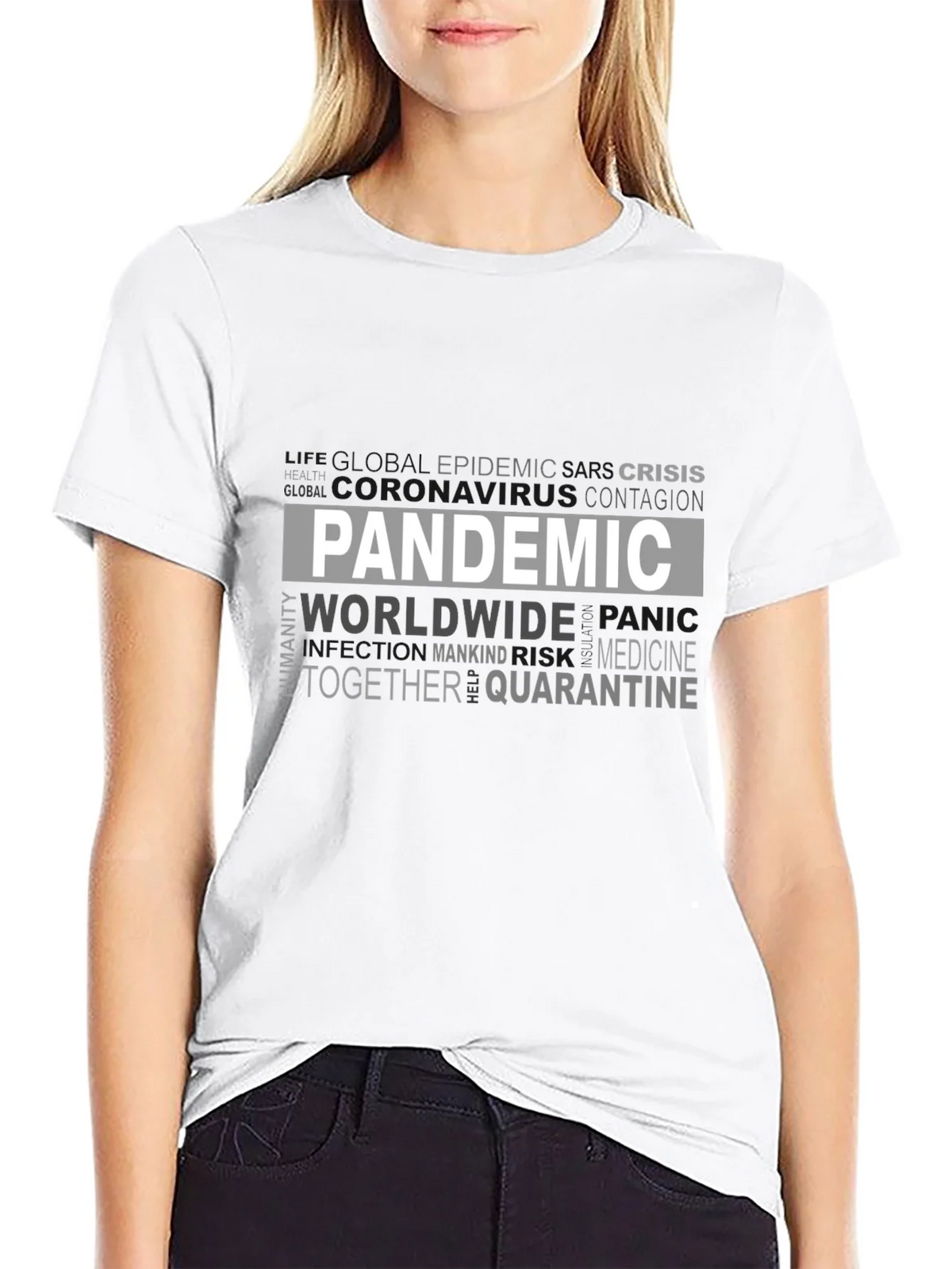 Pandemic Word Cloud Graphic T-Shirt - Unisex Tee product image 11