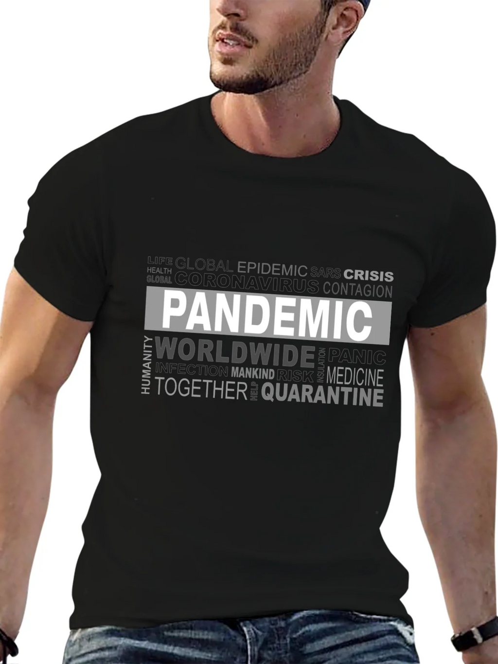 Pandemic Word Cloud Graphic T-Shirt - Unisex Tee product image 9
