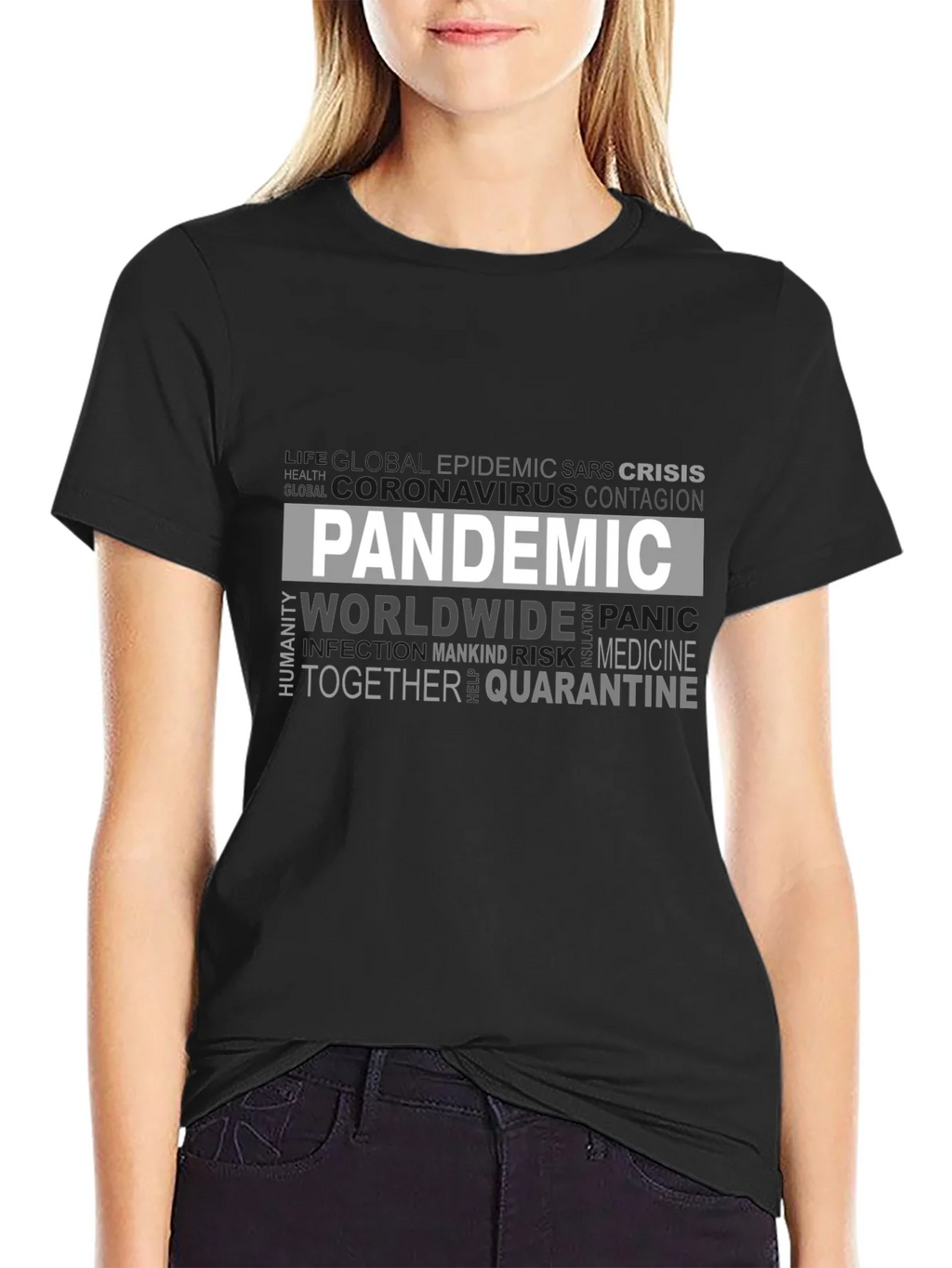 Pandemic Word Cloud Graphic T-Shirt - Unisex Tee product image 5