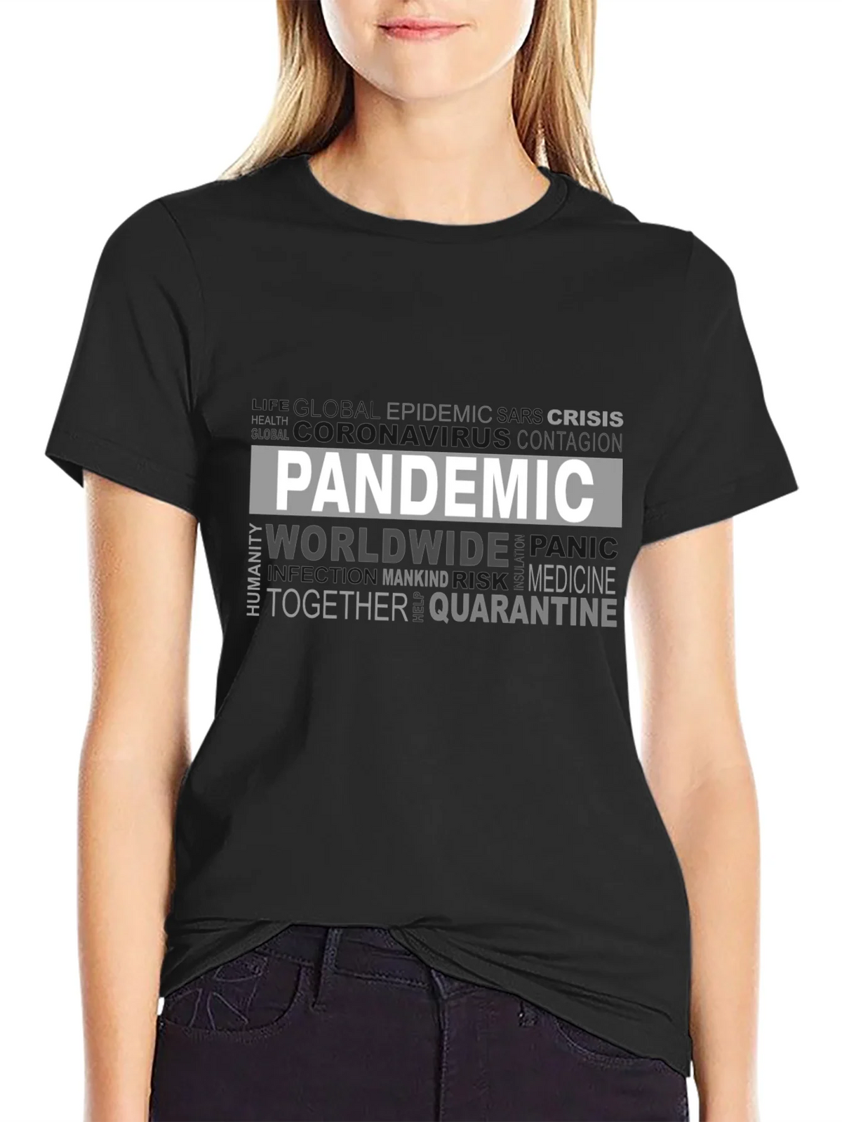 Pandemic Word Cloud Graphic T-Shirt - Unisex Tee product image 5