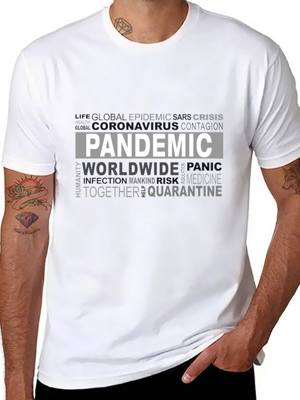 Pandemic Word Cloud Graphic T-Shirt - Unisex Tee product image 10