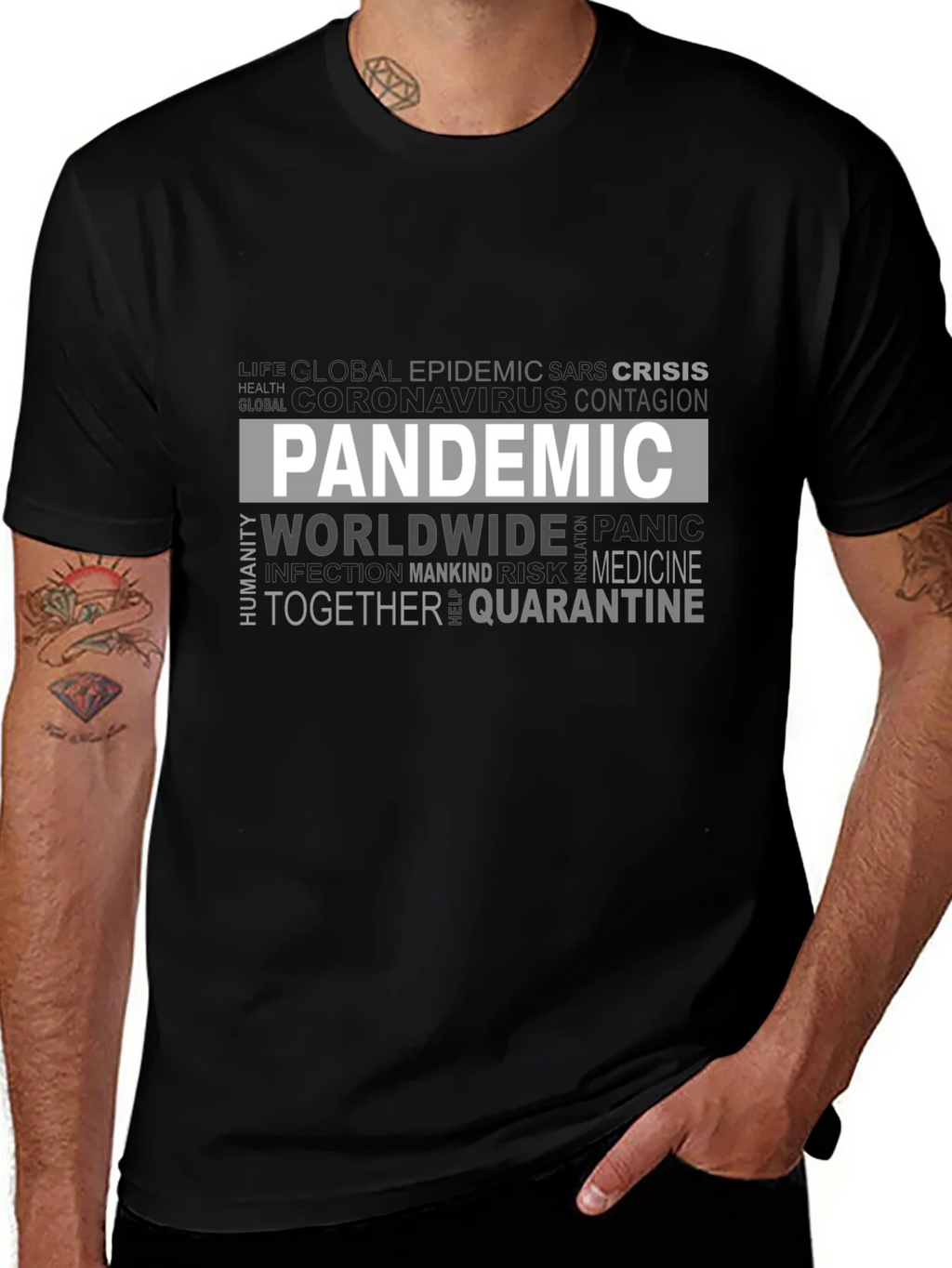 Pandemic Word Cloud Graphic T-Shirt - Unisex Tee product image 1