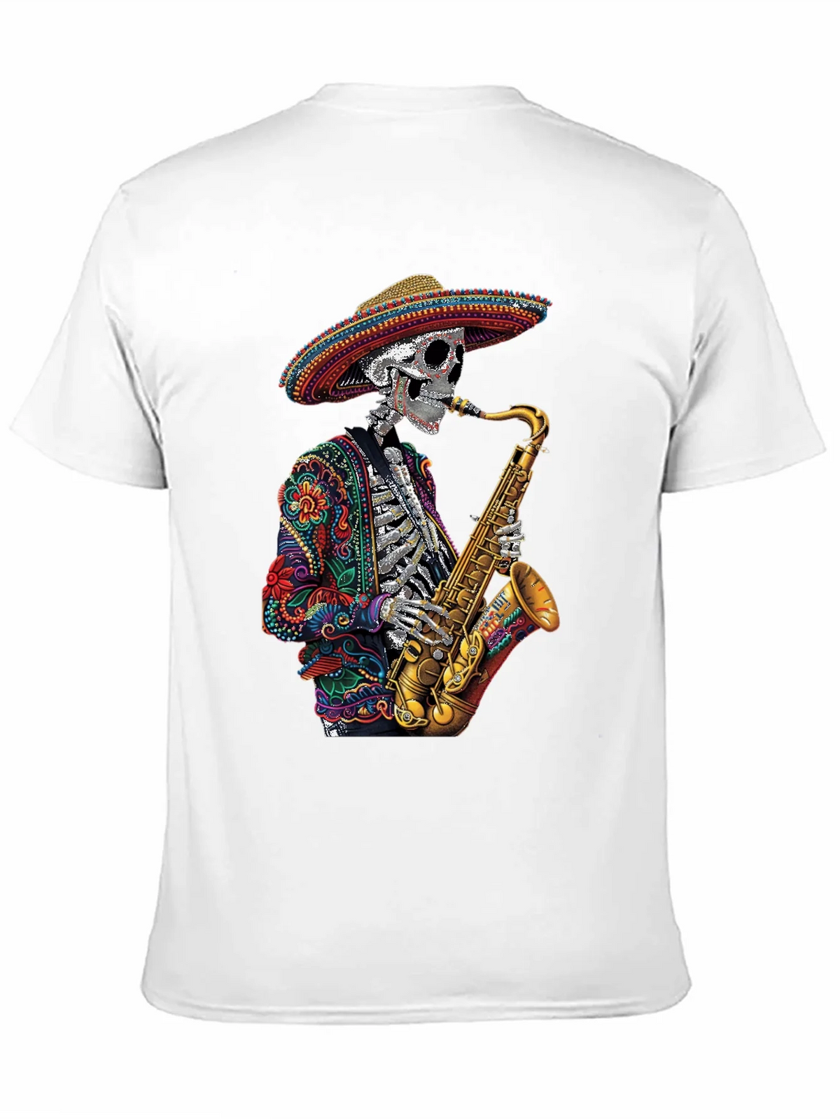 Day of the Dead Sax Skeleton Graphic Tee product image 2