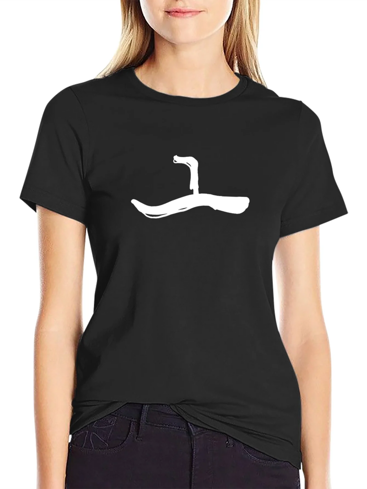 Abstract Graphic Print Black Casual Tee product image 5