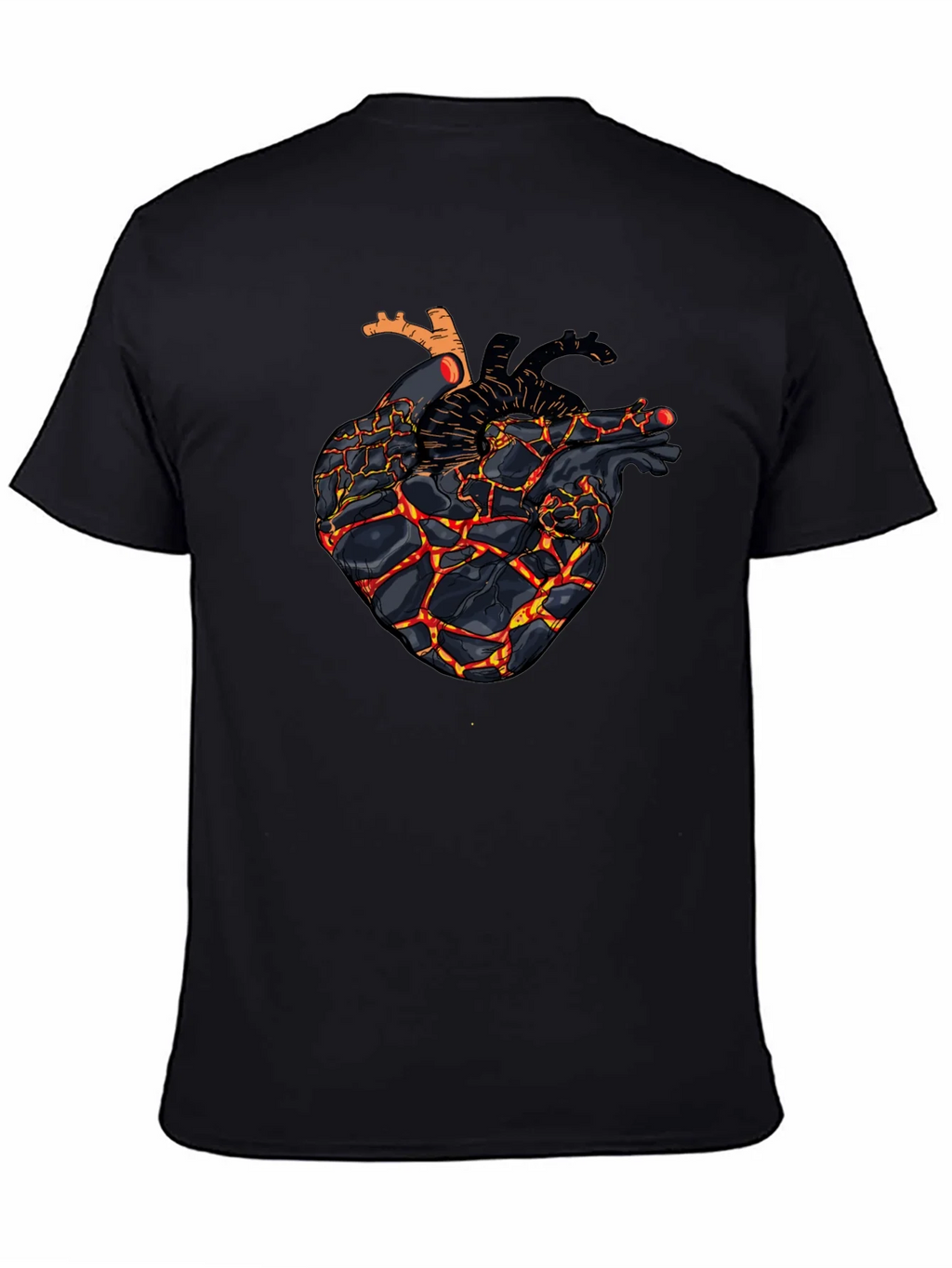 Fiery Heart Graphic Black T-Shirt product image 7