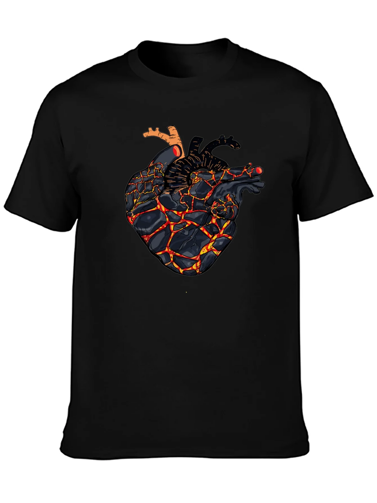 Fiery Heart Graphic Black T-Shirt product image 6
