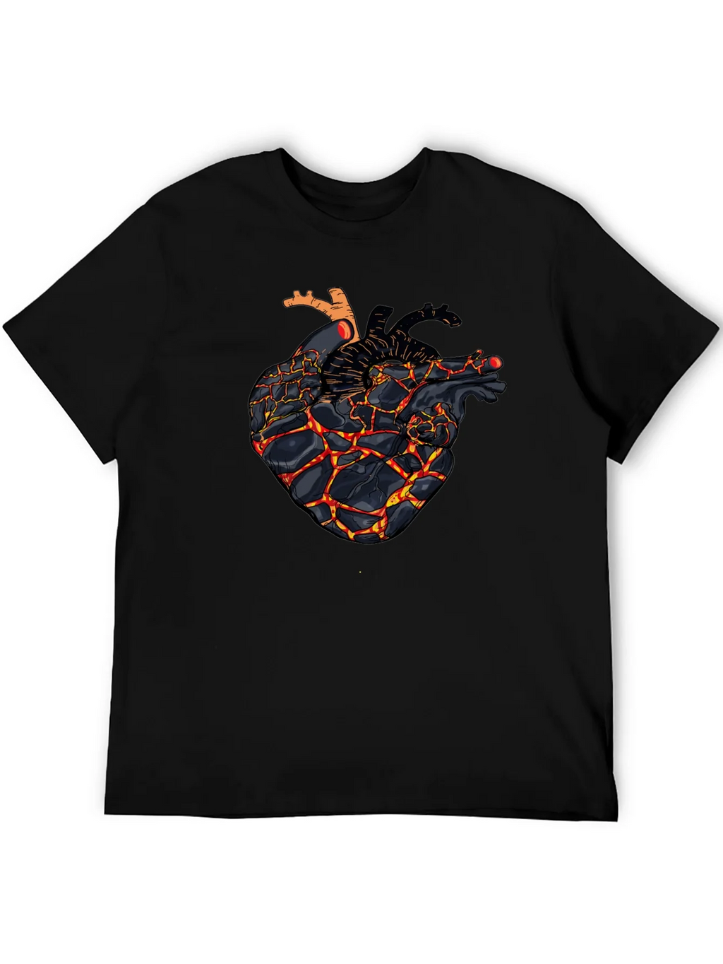 Fiery Heart Graphic Black T-Shirt product image 8