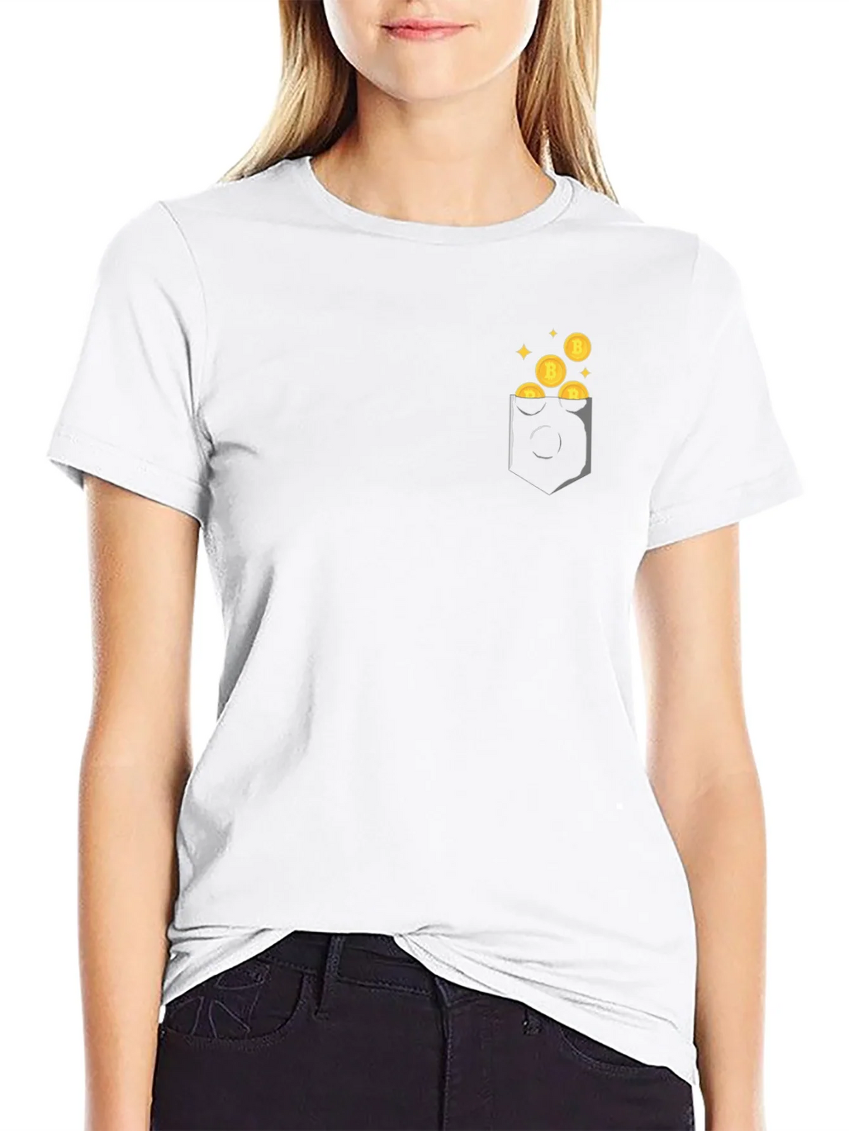 Bitcoin Pocket Graphic Tee - Black product image 11