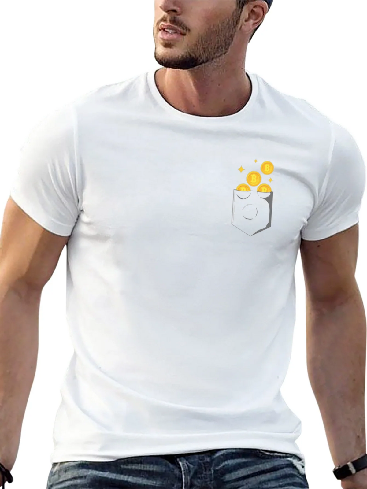 Bitcoin Pocket Graphic Tee - Black product image 4
