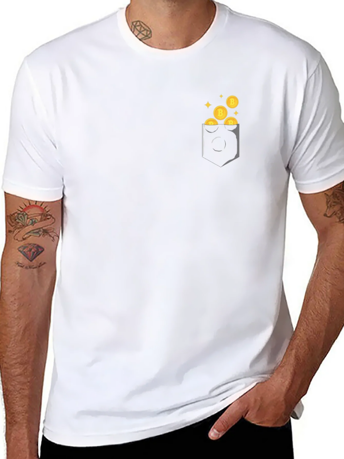 Bitcoin Pocket Graphic Tee - Black product image 10