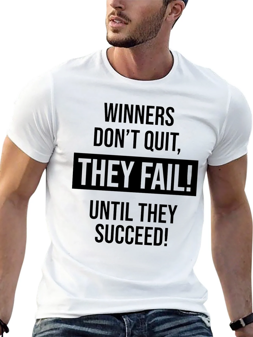 Winners Dont Quit T-Shirt - Motivational Black Tee product image 4