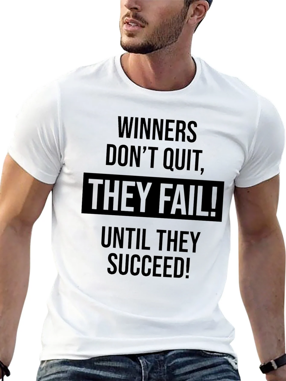 Winners Dont Quit T-Shirt - Motivational Black Tee product image 4