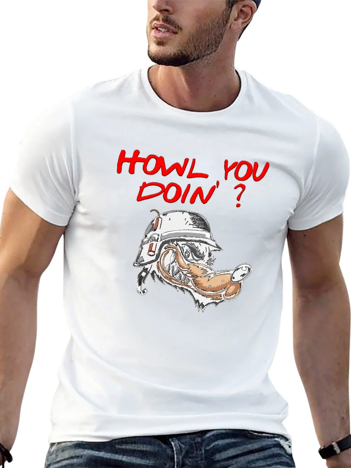 Howl You Doin T-Shirt - Wolf Humor product image 4