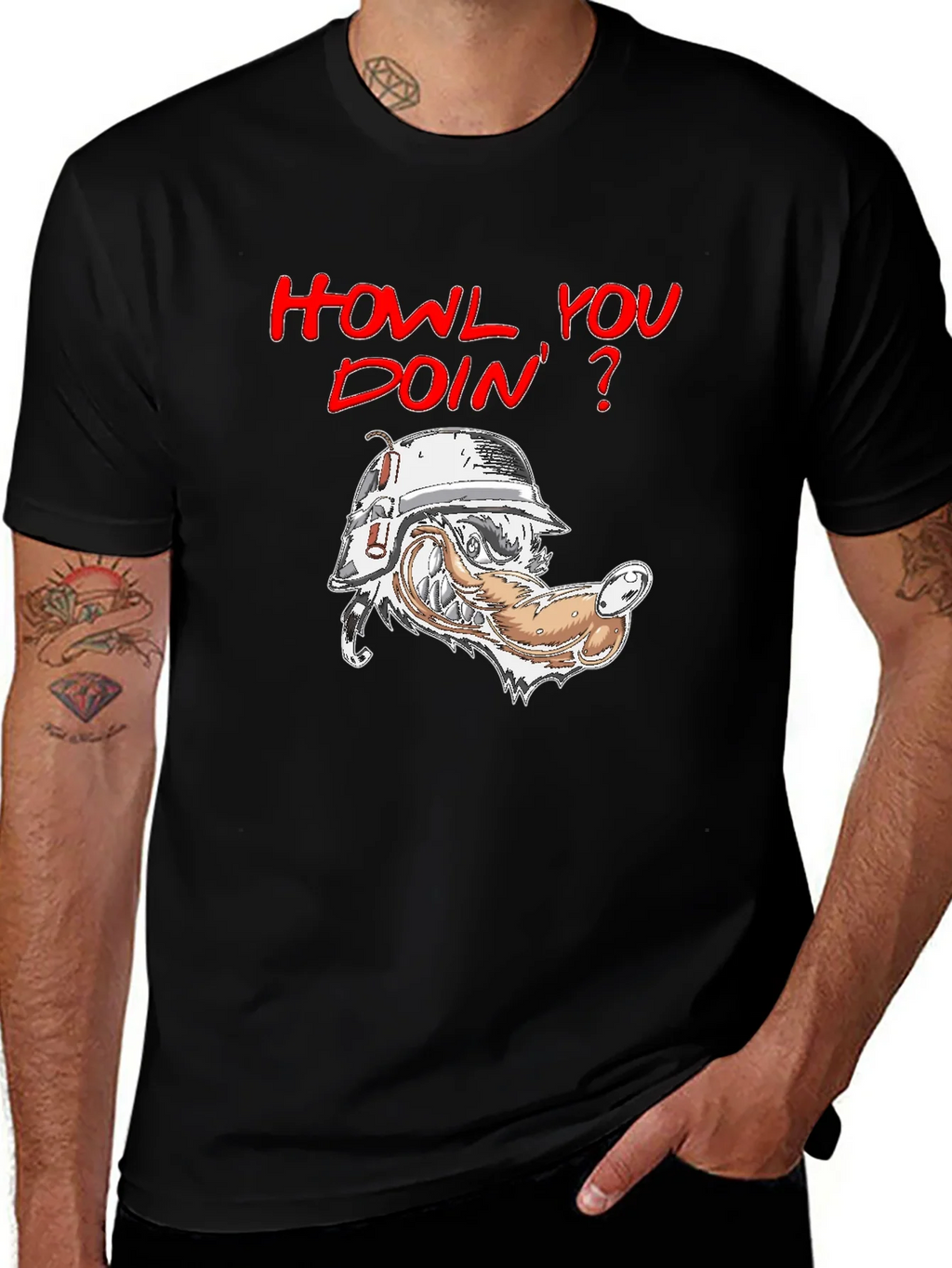 Howl You Doin T-Shirt - Wolf Humor product image 1