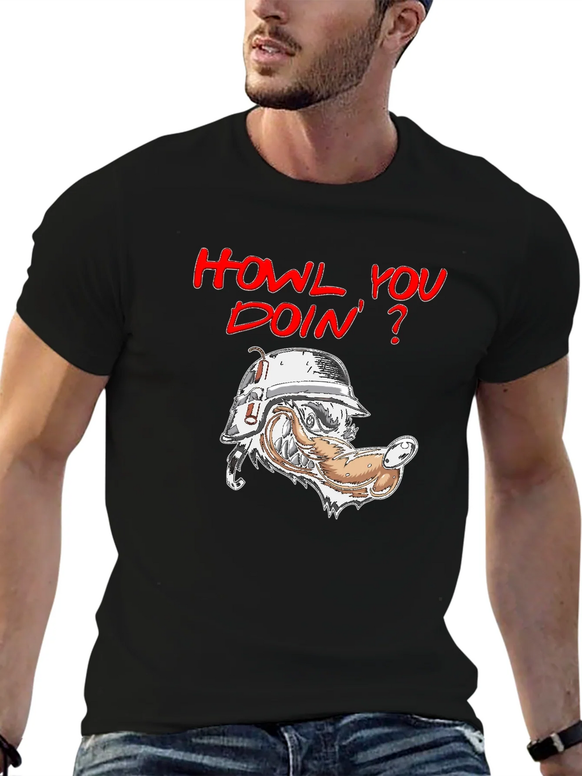 Howl You Doin T-Shirt - Wolf Humor product image 9