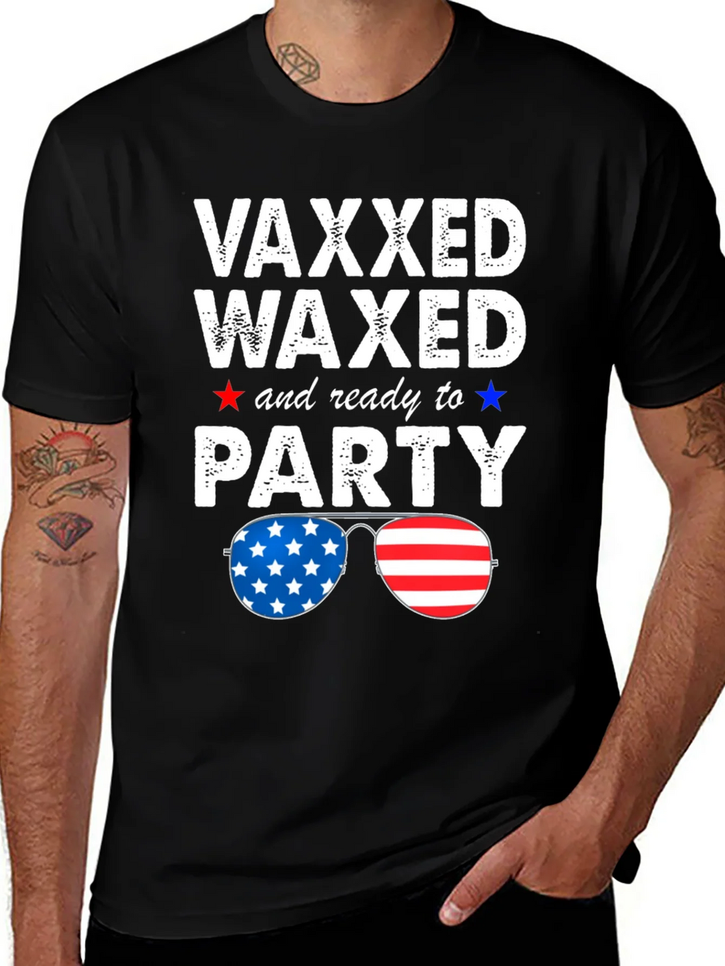 Vaxxed Waxed & Ready to Party Patriotic Tee product image 1