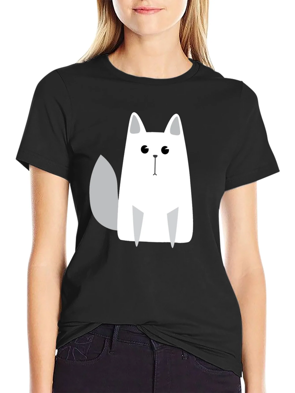 Cool Cat Graphic Print Black T-Shirt product image 5