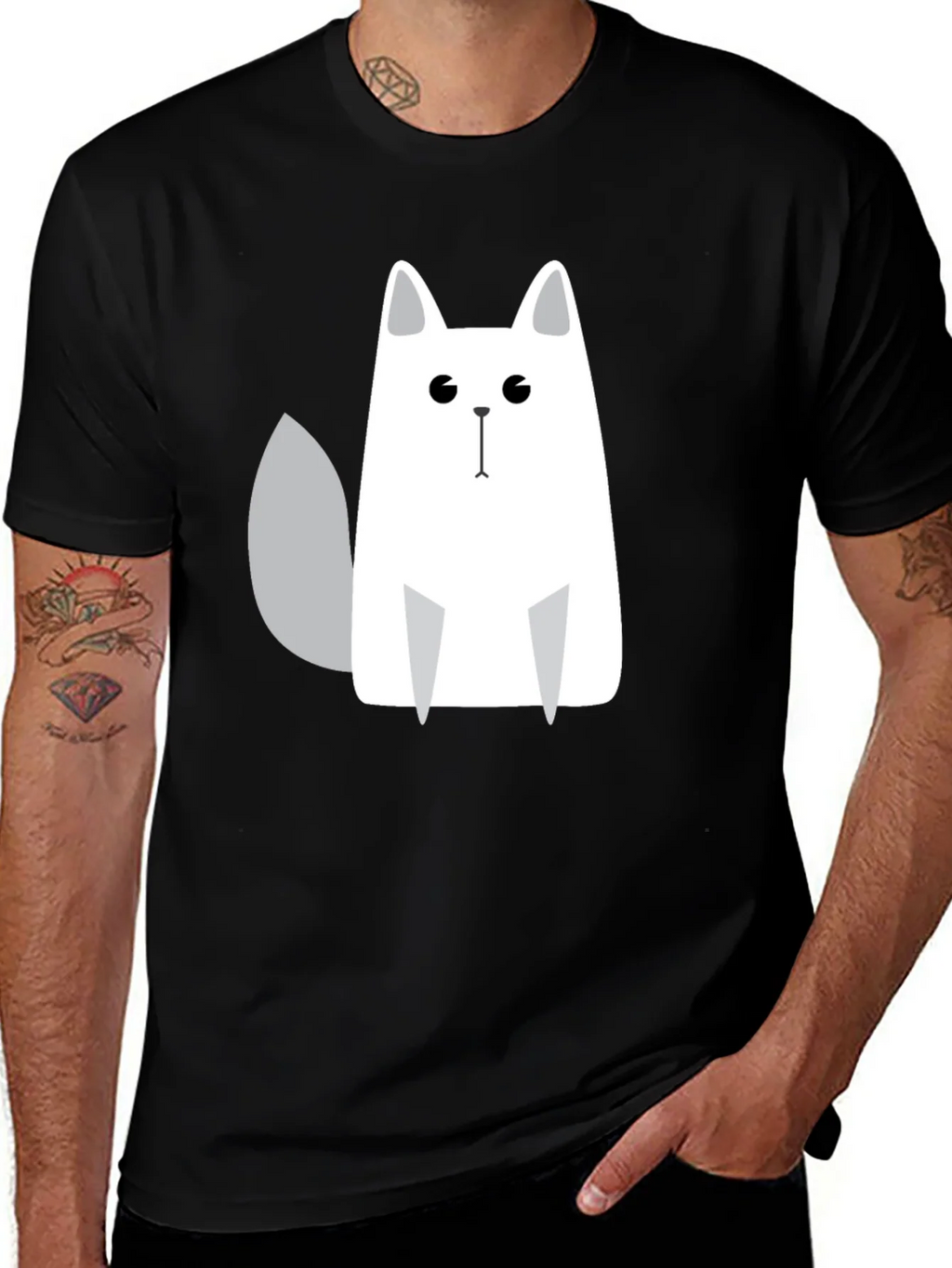Cool Cat Graphic Print Black T-Shirt product image 1