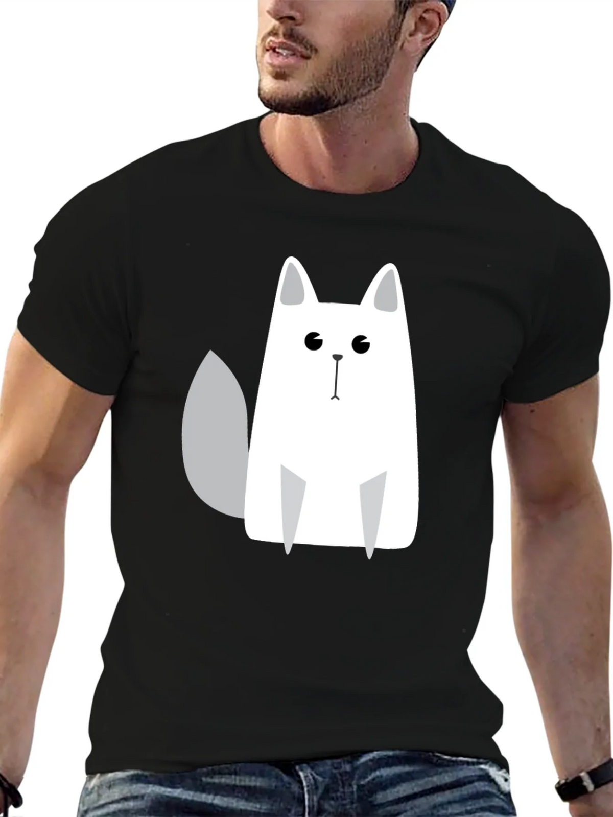 Cool Cat Graphic Print Black T-Shirt product image 9