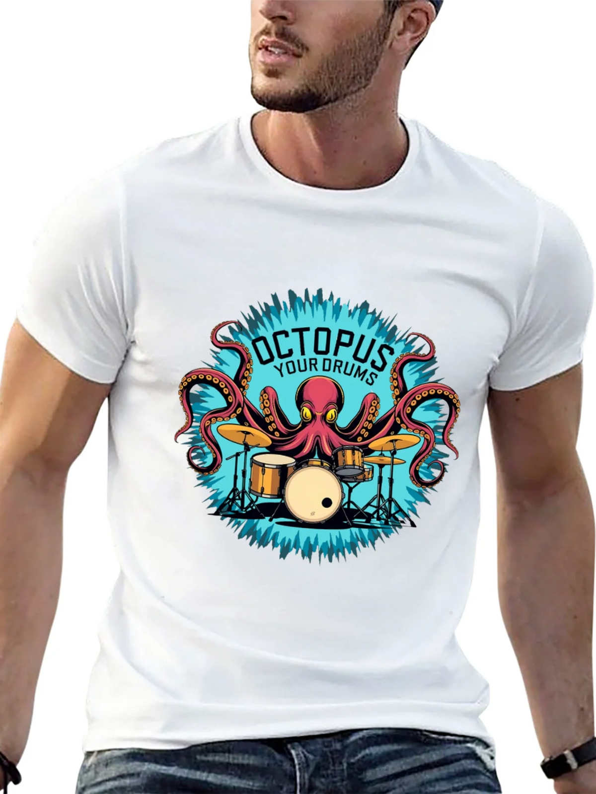 Octopus Your Drums Graphic T-Shirt - Playful Band Tee product image 4