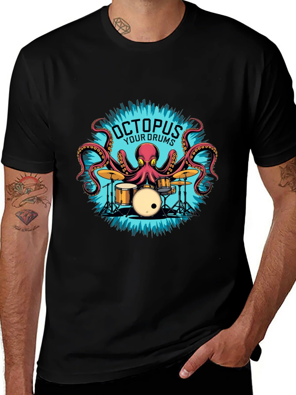 Octopus Your Drums Graphic T-Shirt - Playful Band Tee product image 1