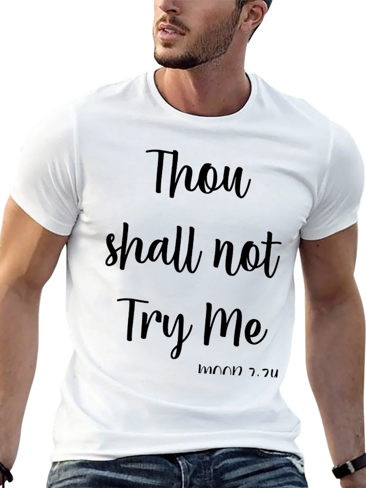 Thou Shall Not Try Me Funny Black T-Shirt product image 4