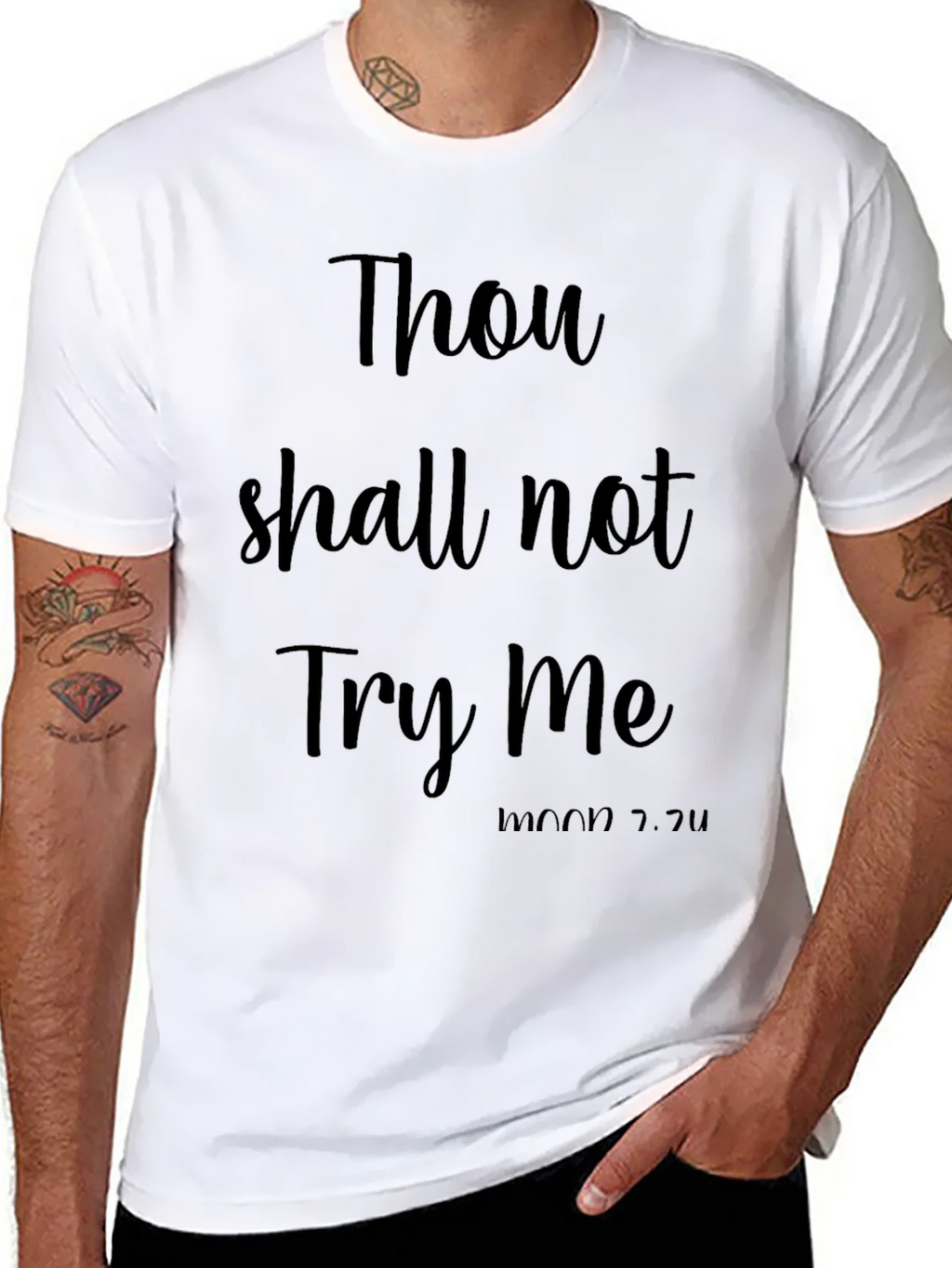 Thou Shall Not Try Me Funny Black T-Shirt product image 10