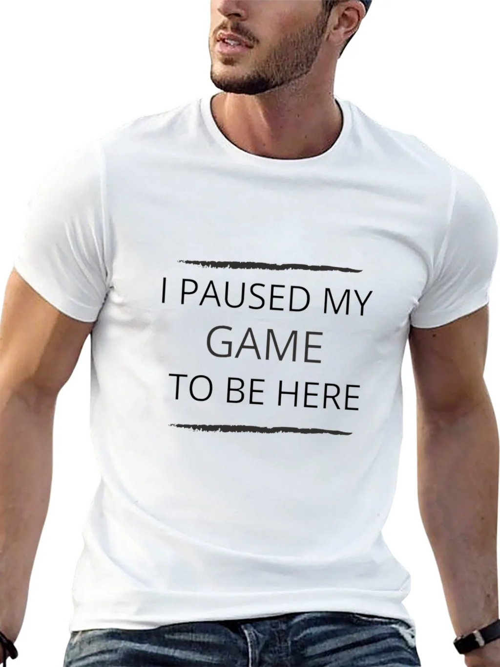 I Paused My Game To Be Here - Black T-Shirt product image 4