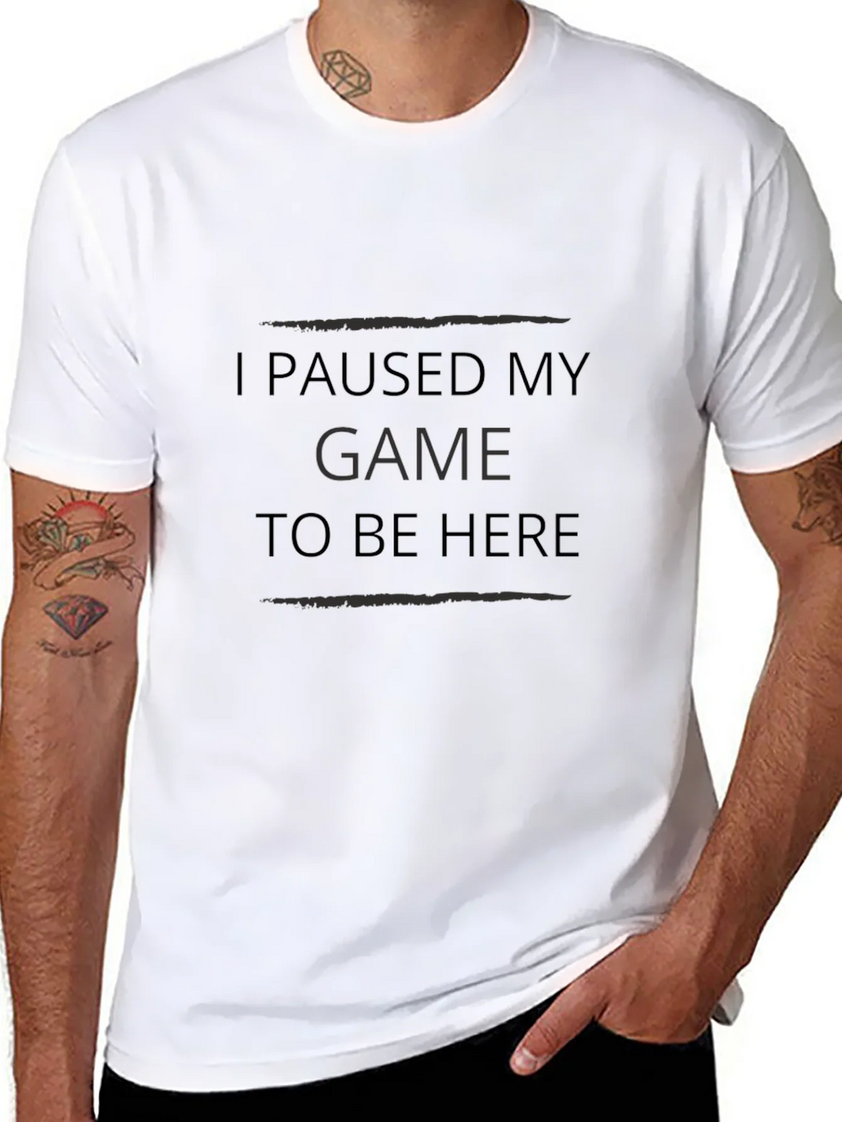 I Paused My Game To Be Here - Black T-Shirt product image 10