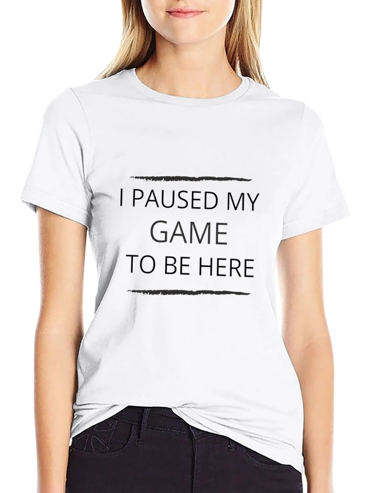 I Paused My Game To Be Here - Black T-Shirt product image 11