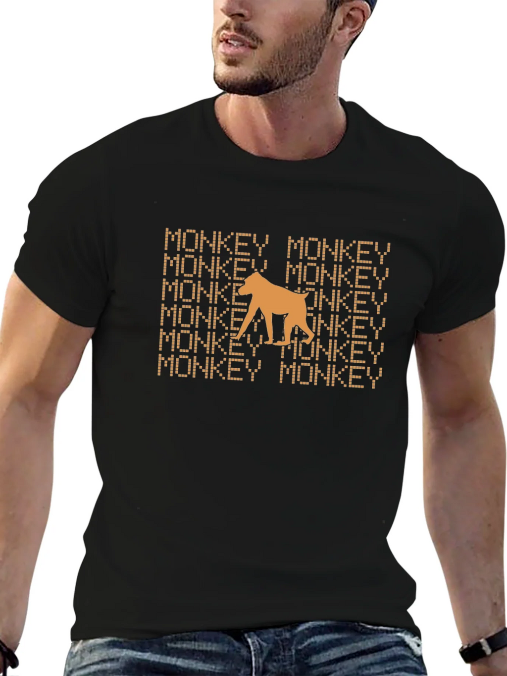 Monkey Graphic Tee - Black Cotton T-Shirt product image 9