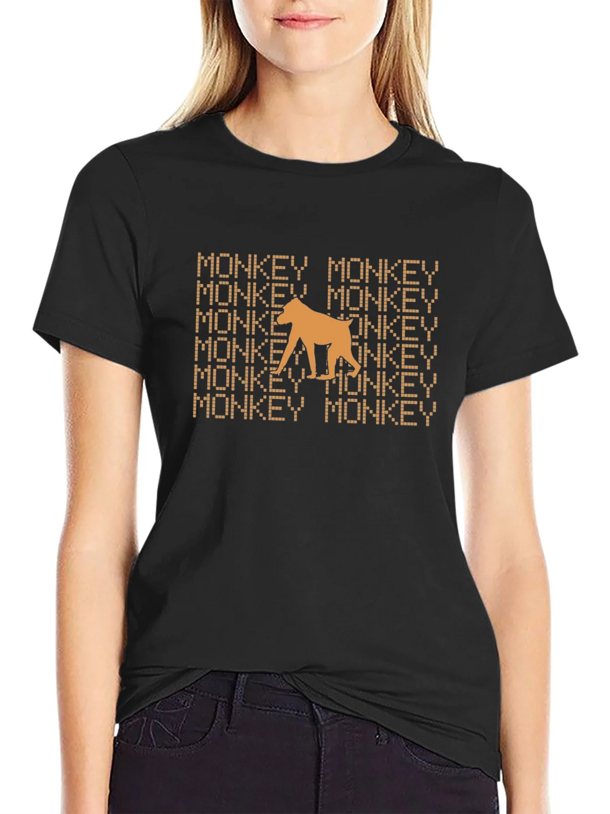 Monkey Graphic Tee - Black Cotton T-Shirt product image 5