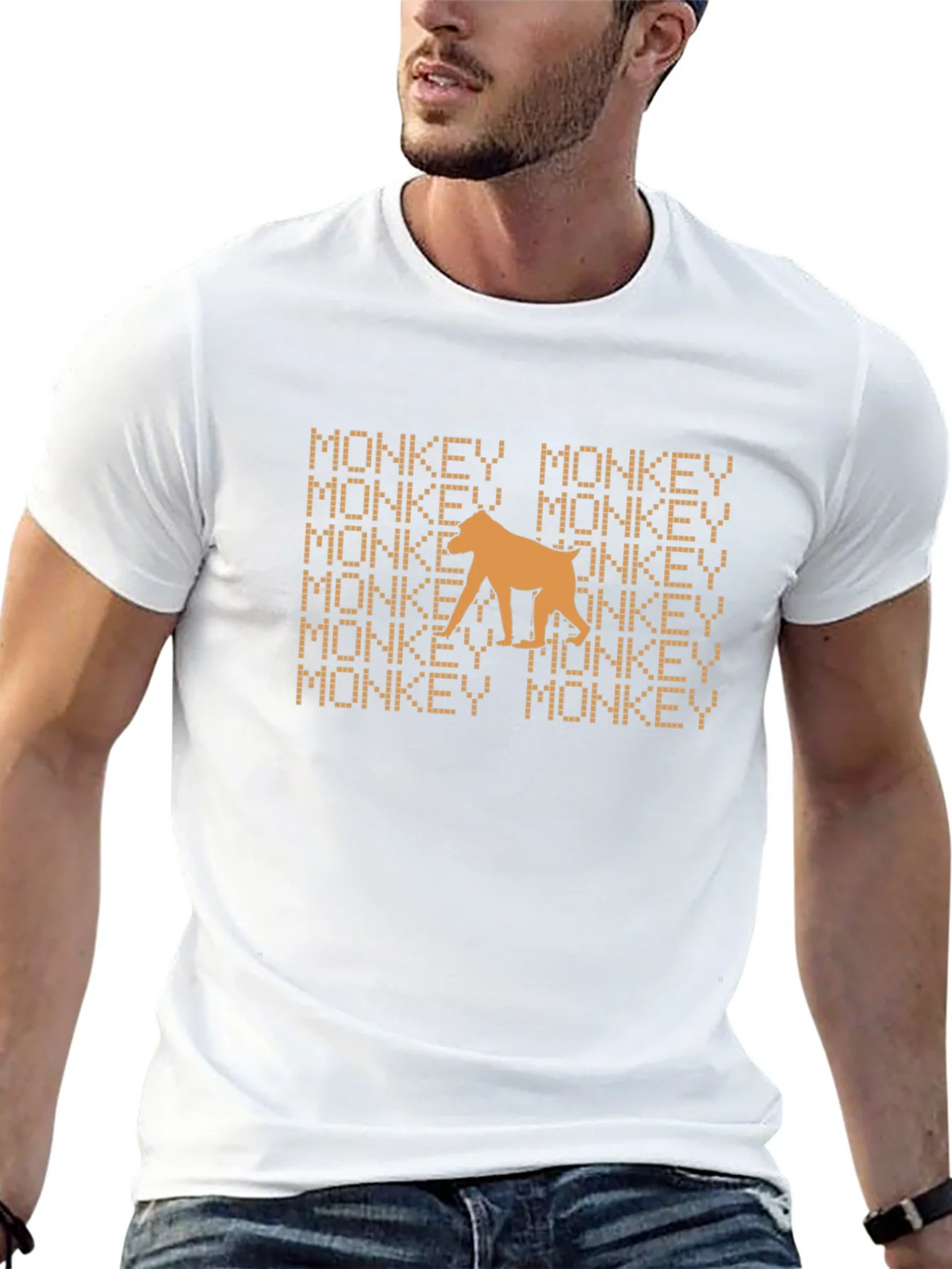 Monkey Graphic Tee - Black Cotton T-Shirt product image 4