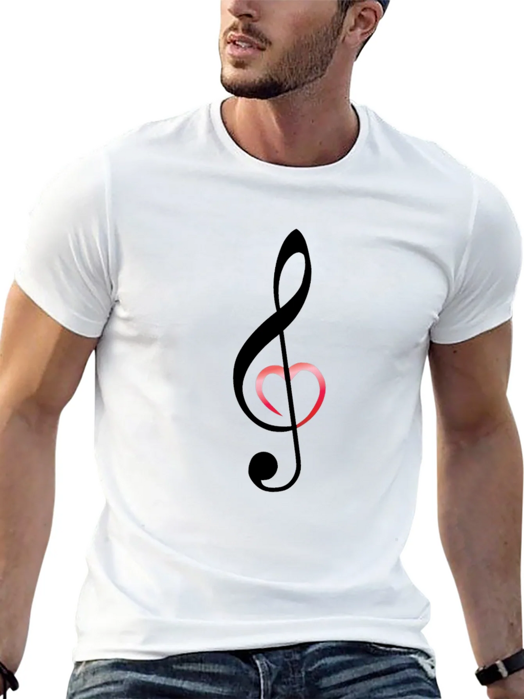 Musical Heart T-Shirt - Black Cotton Blend Tee product image 4